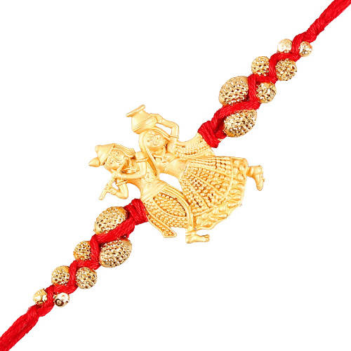 Radha Krishna Design Rakhi and Almonds Jar