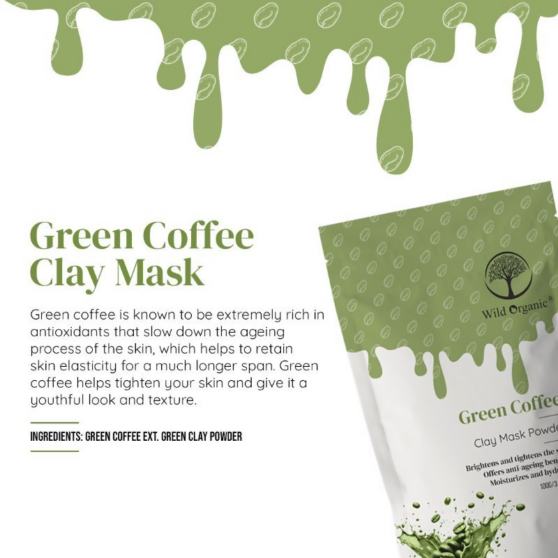 Wild Organic Green Coffee Clay Mask Powder  Grab2Buy Wild Organic Grab2Buy