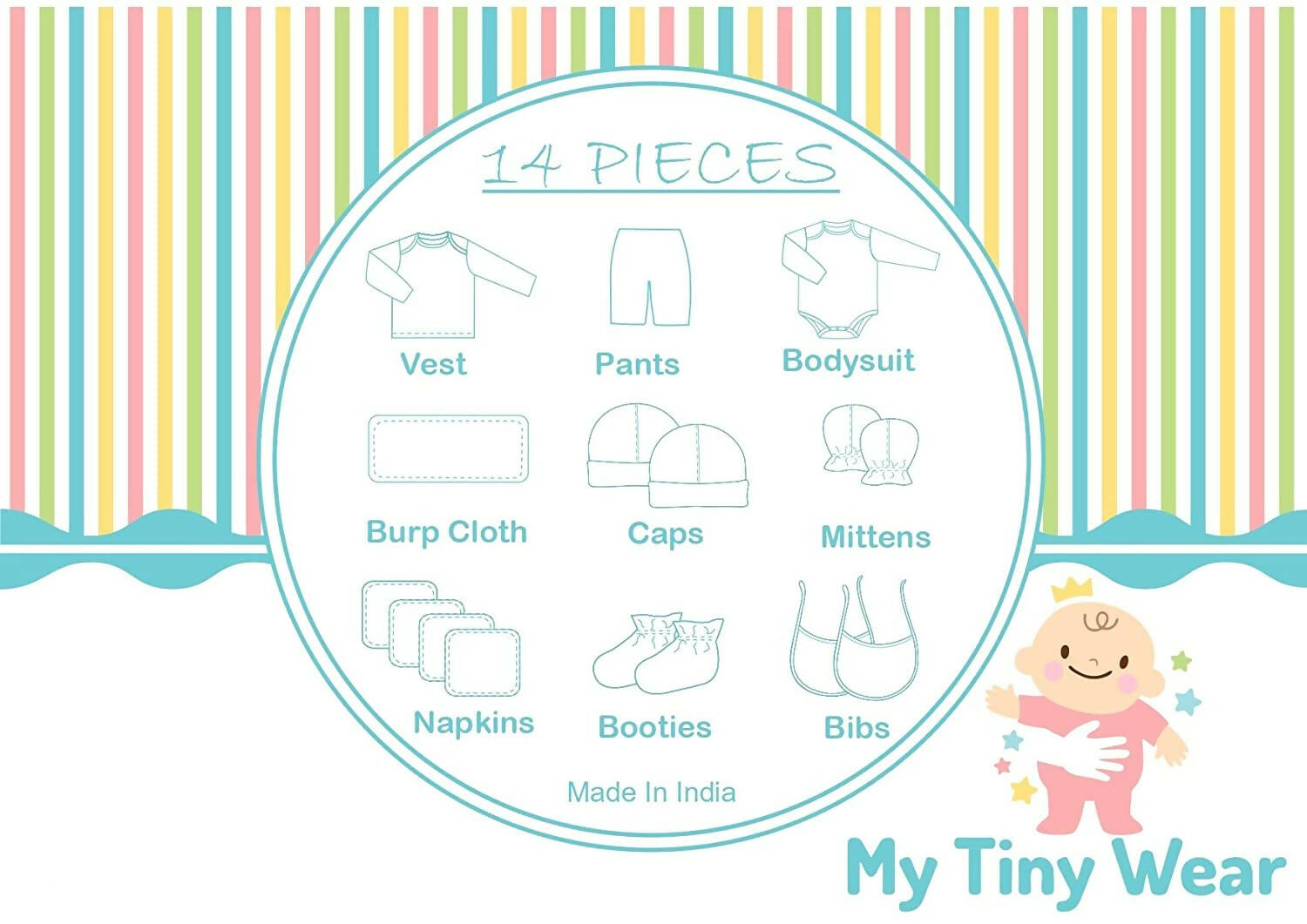 My Tiny Wear Full Sleeves New Born Baby Gift Set - Pink