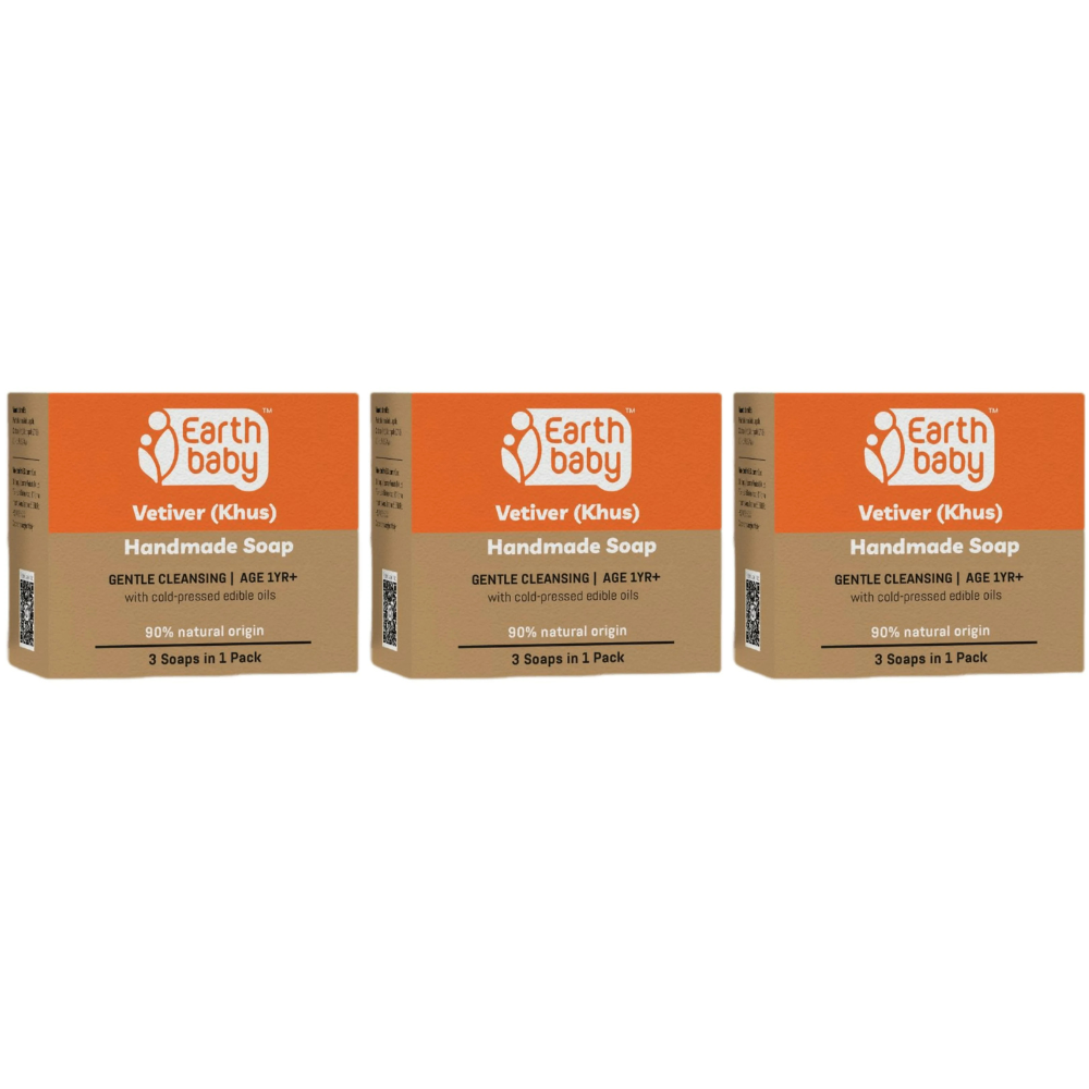 Earthbaby Natural Handmade Vetiver (Khus) Bath Soap 