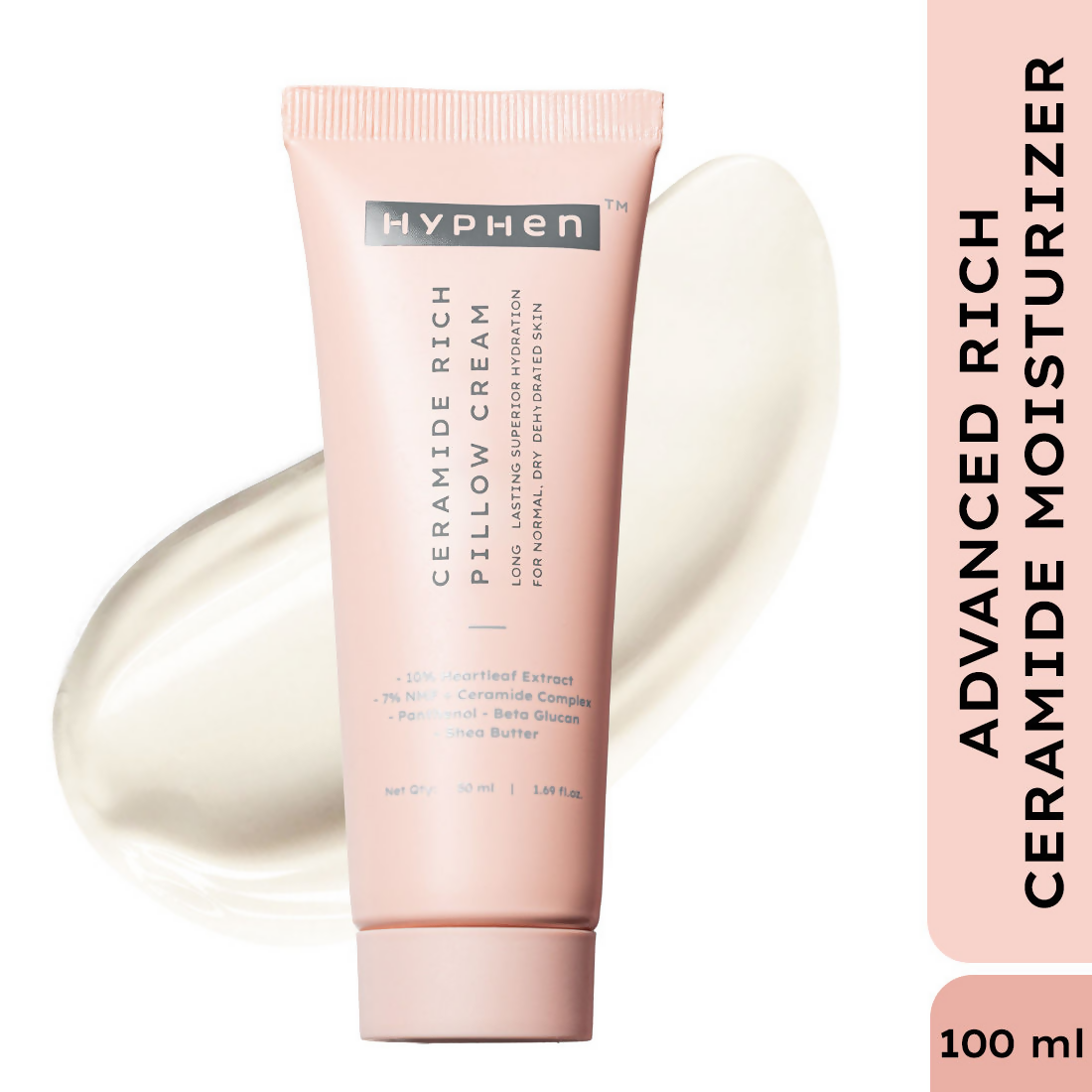 Hyphen By Kriti Sanon 10% Heartleaf & 7% Ceramides-Nmf Face Cream Moisturizer Rich Pillow Cream 