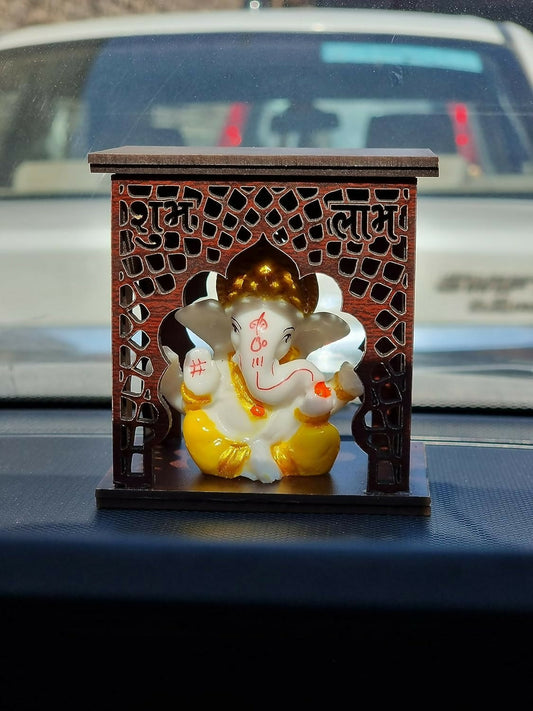 Expleasia, Exuberant & Luxury Decor Ganesha Idol With Wooden Temple - Grab2buy