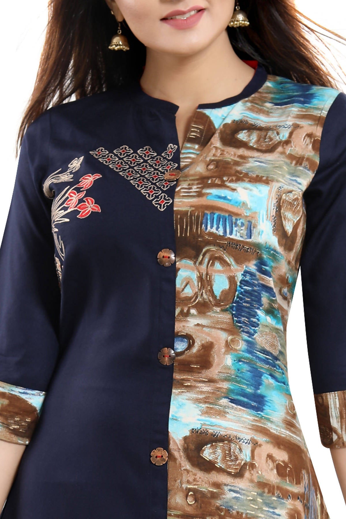 Snehal Creations Designer Rayon Long Kurti With Embroidery