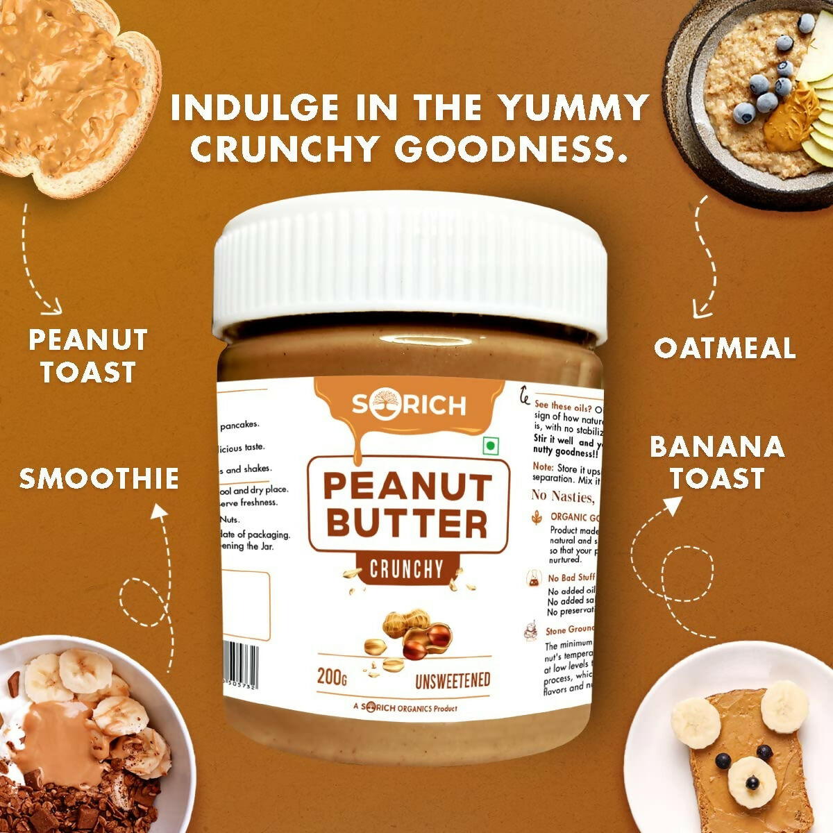 Sorich Organics All Natural Peanut Butter Crunchy 