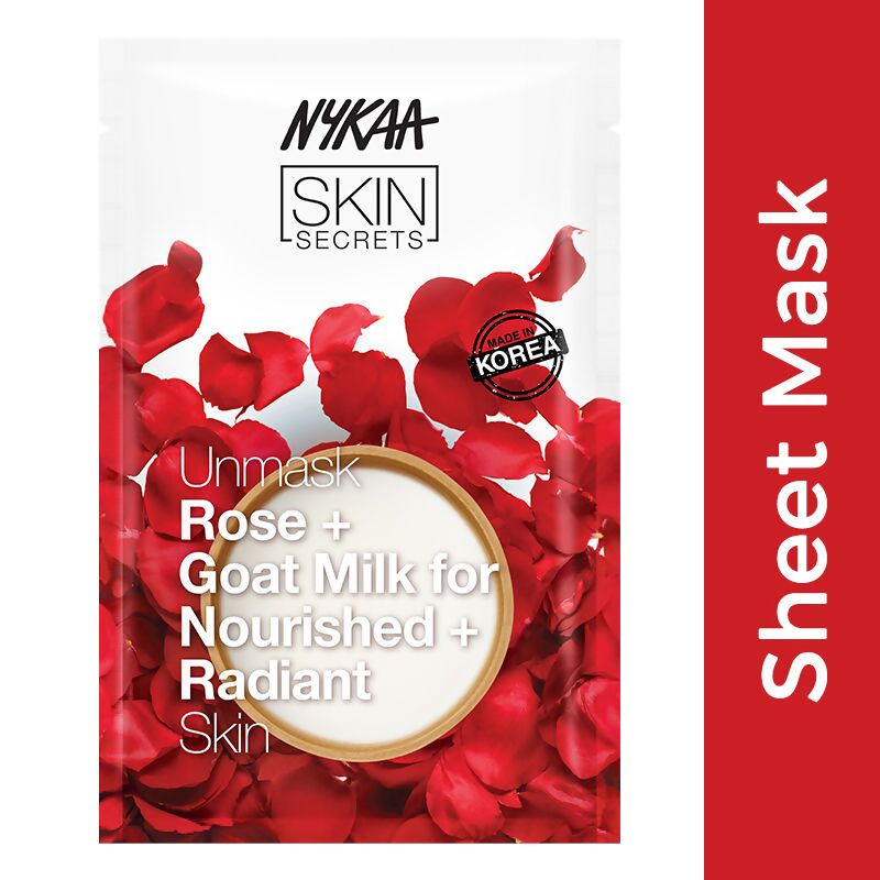 Nykaa Skin Secrets Exotic Indulgence Rose + Goat Milk Sheet Mask For Nourished & Radiant Skin 
