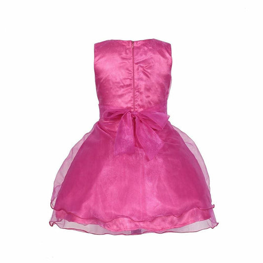 Asmaani Baby Girl's Pink Color Satin Knee Length Frock (AS-DRESS_22139) - Grab2buy