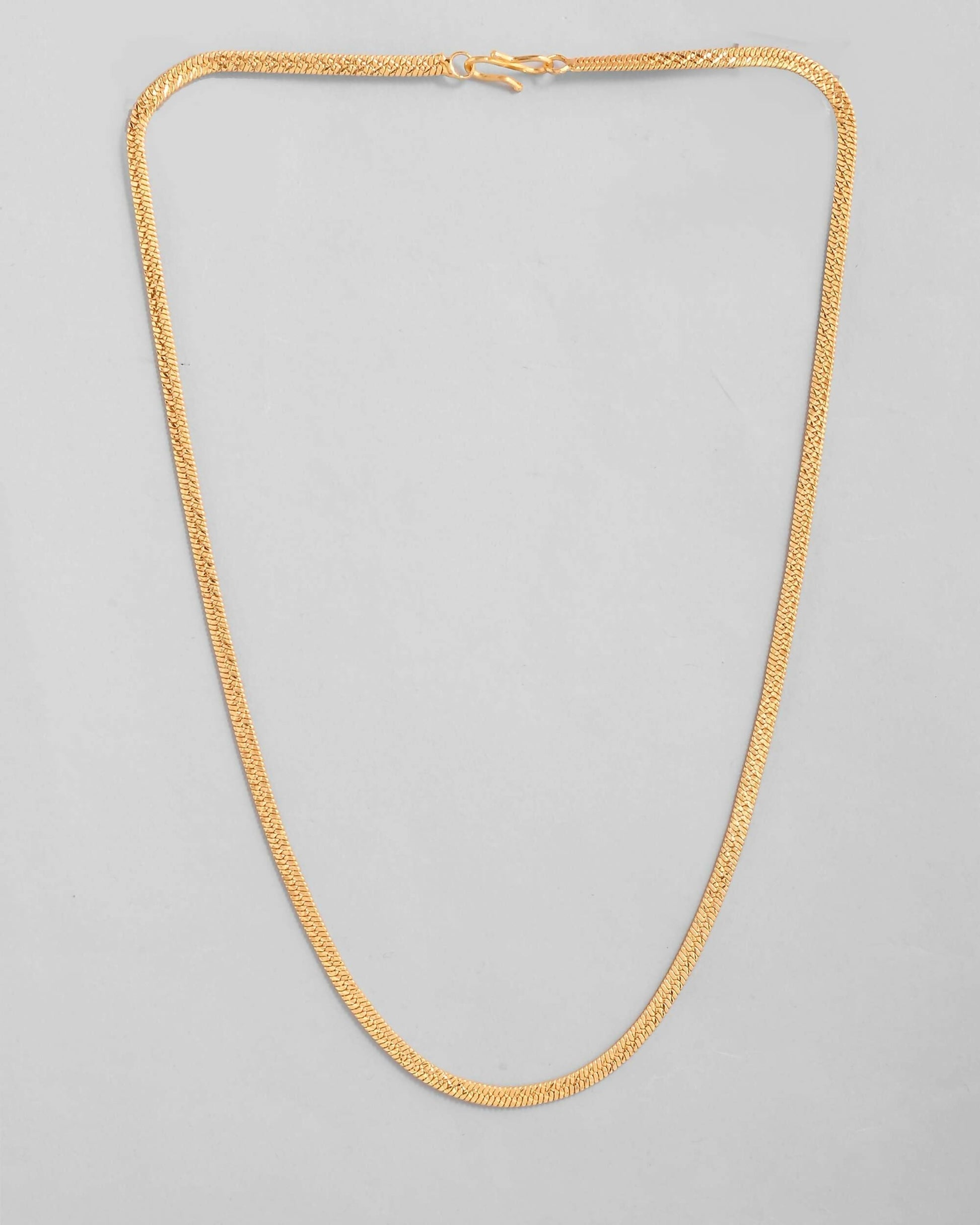 VOJ Men's Gold-Polished Self Designed Snake Chain 