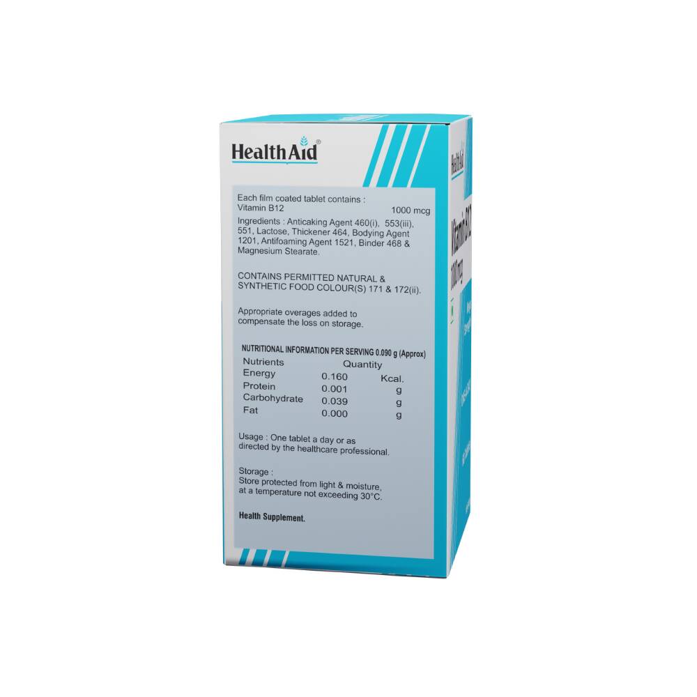 HealthAid Vitamin B12 1000 mcg Mega Strength Tablets - Limited Time Offer HealthAid