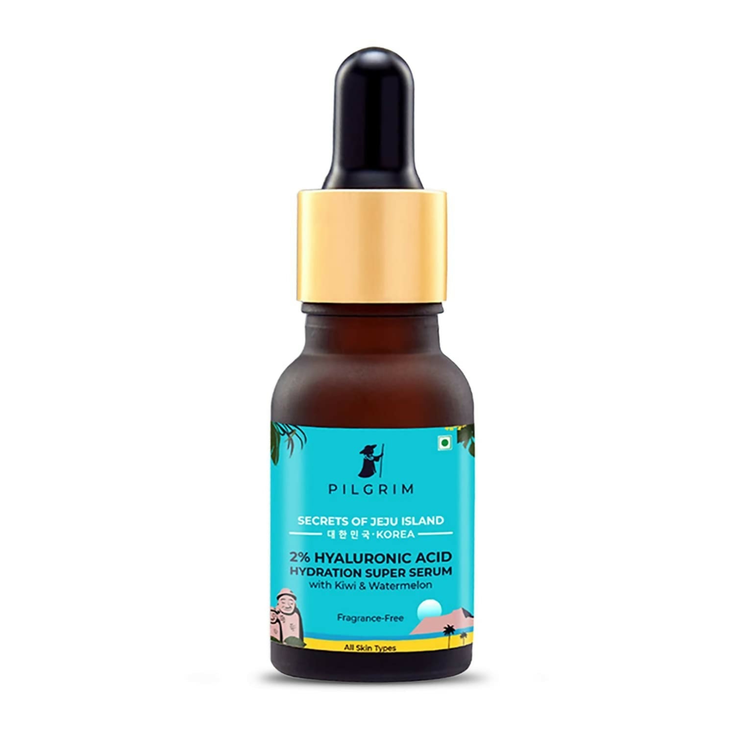 Pilgrim 2% Hyaluronic Acid Hydration Super Serum With Kiwi & Watermelon Extracts For Hydrated Skin - Korean Skin Care 