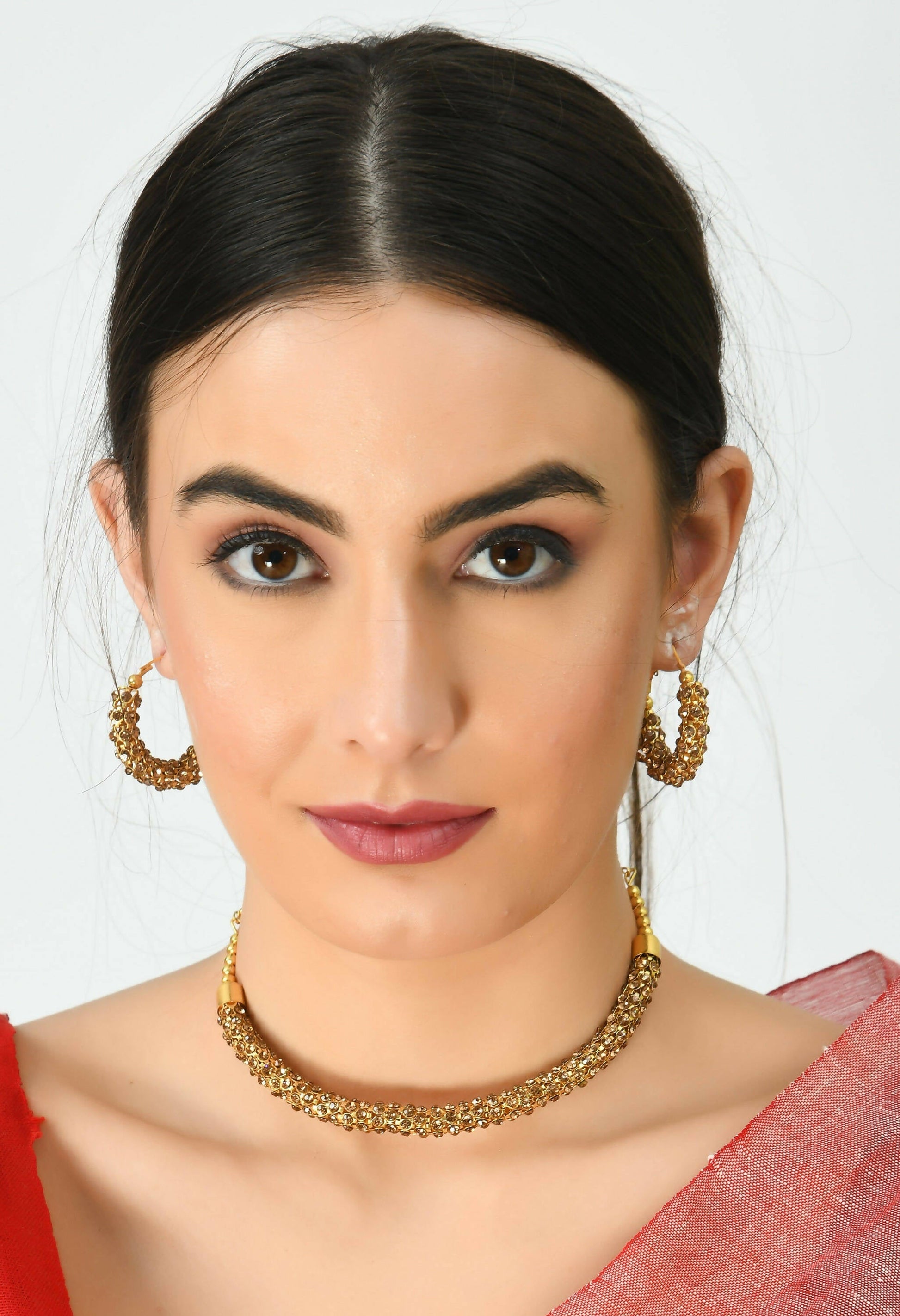 Mominos Fashion Johar Kamal Gold-Polished Brass Finish Hasli Design Choker For Women (Golden) | Swadesiicart