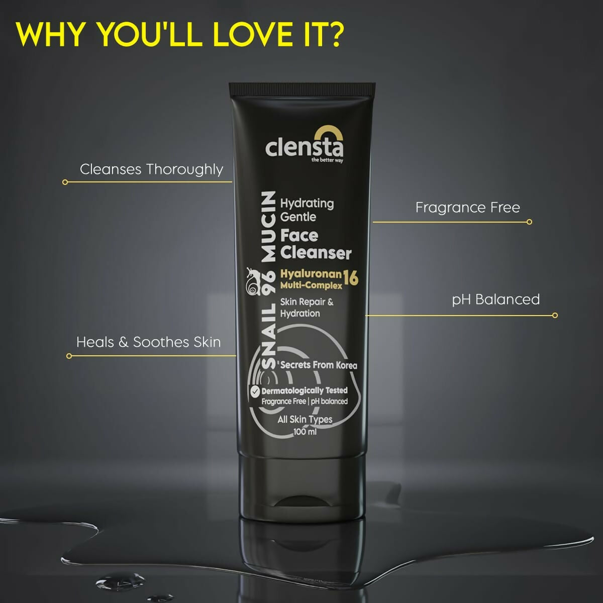 Clensta Snail 96 Mucin Skin Repair Gentle Face Cleanser 