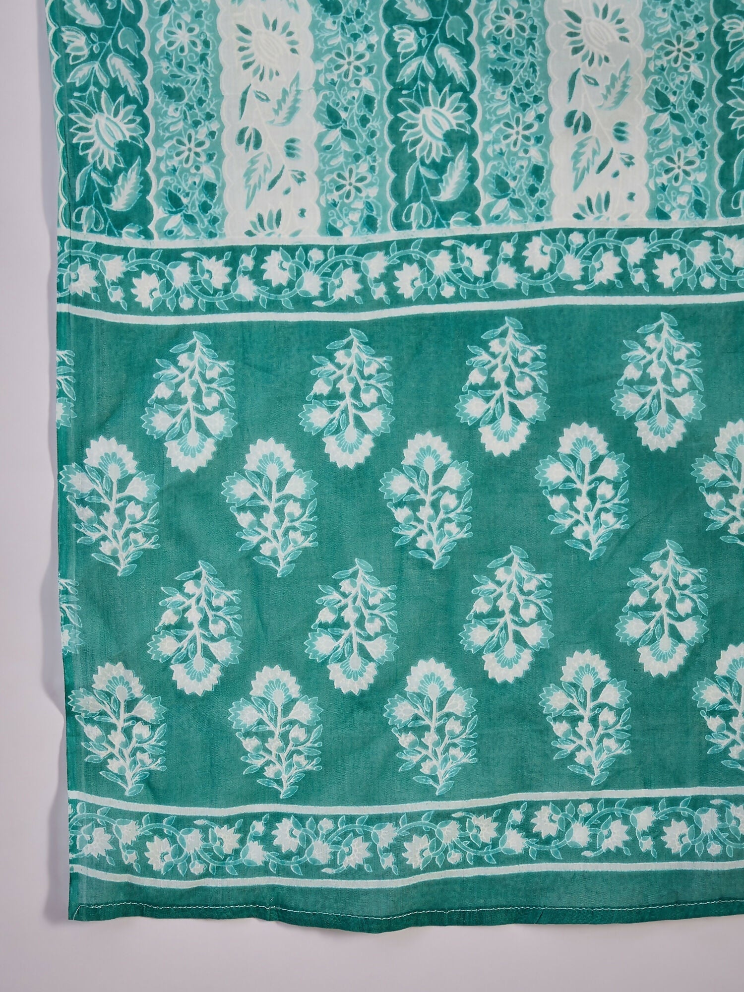 Joban Fashion Printed Teal Pure Cotton Kurta Set