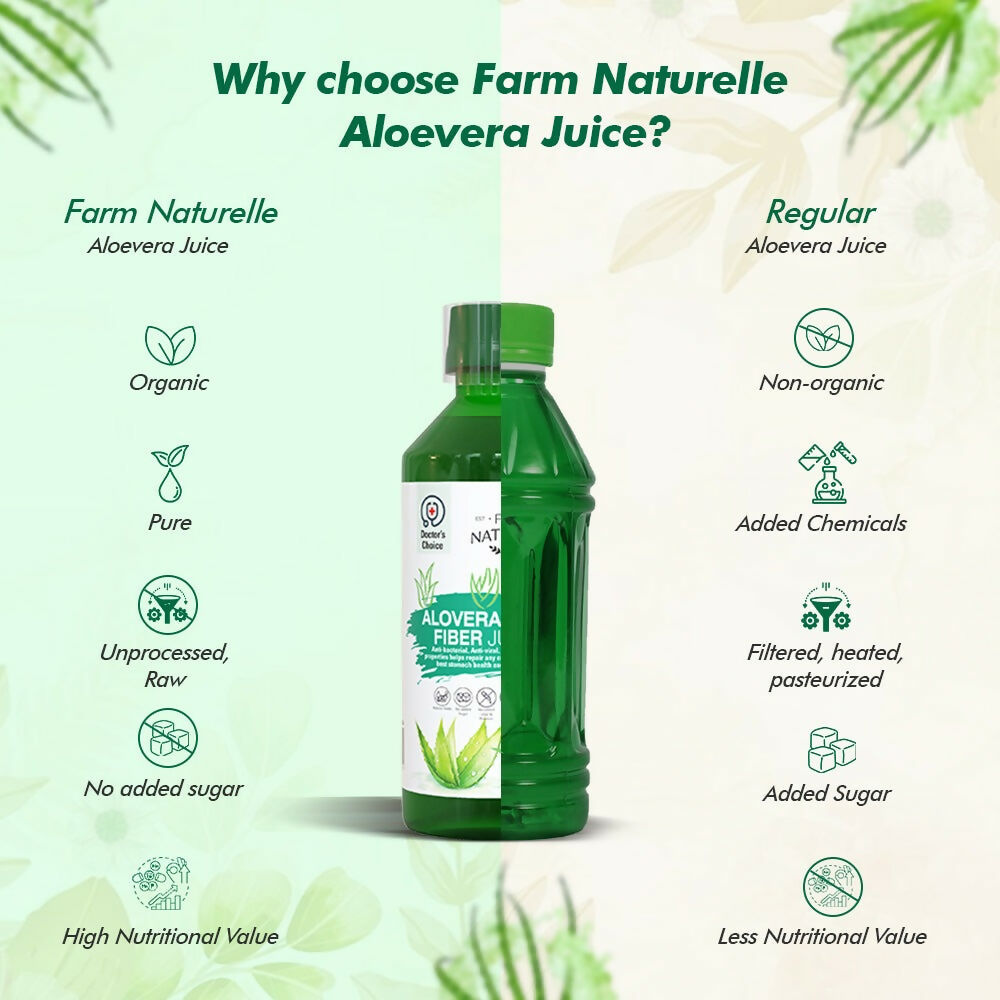 Farm Naturelle Aloe Vera Juice - Revitalize Hair, Skin, and Digestive Health 