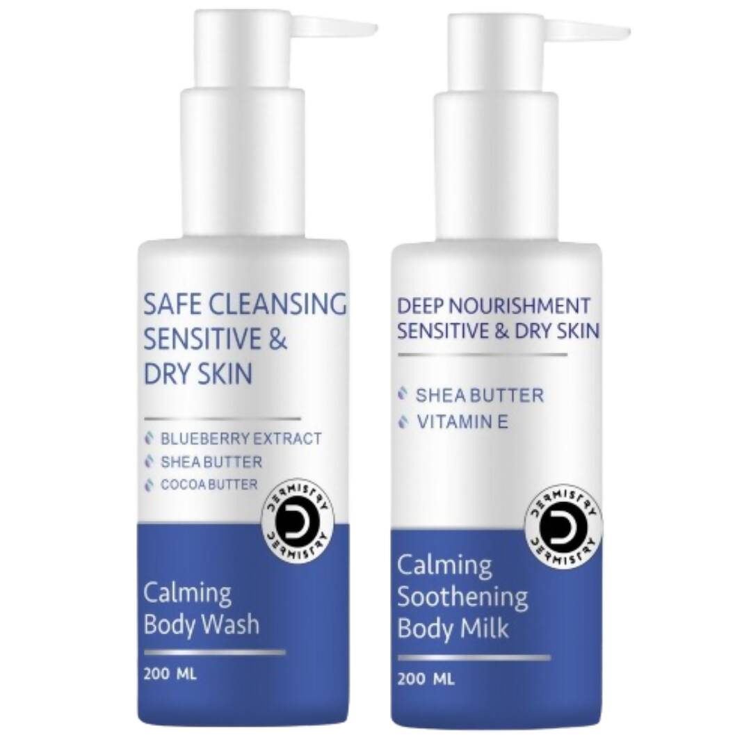 Dermistry Calming Body Wash & Calming Soothening Body Milk Lotion 