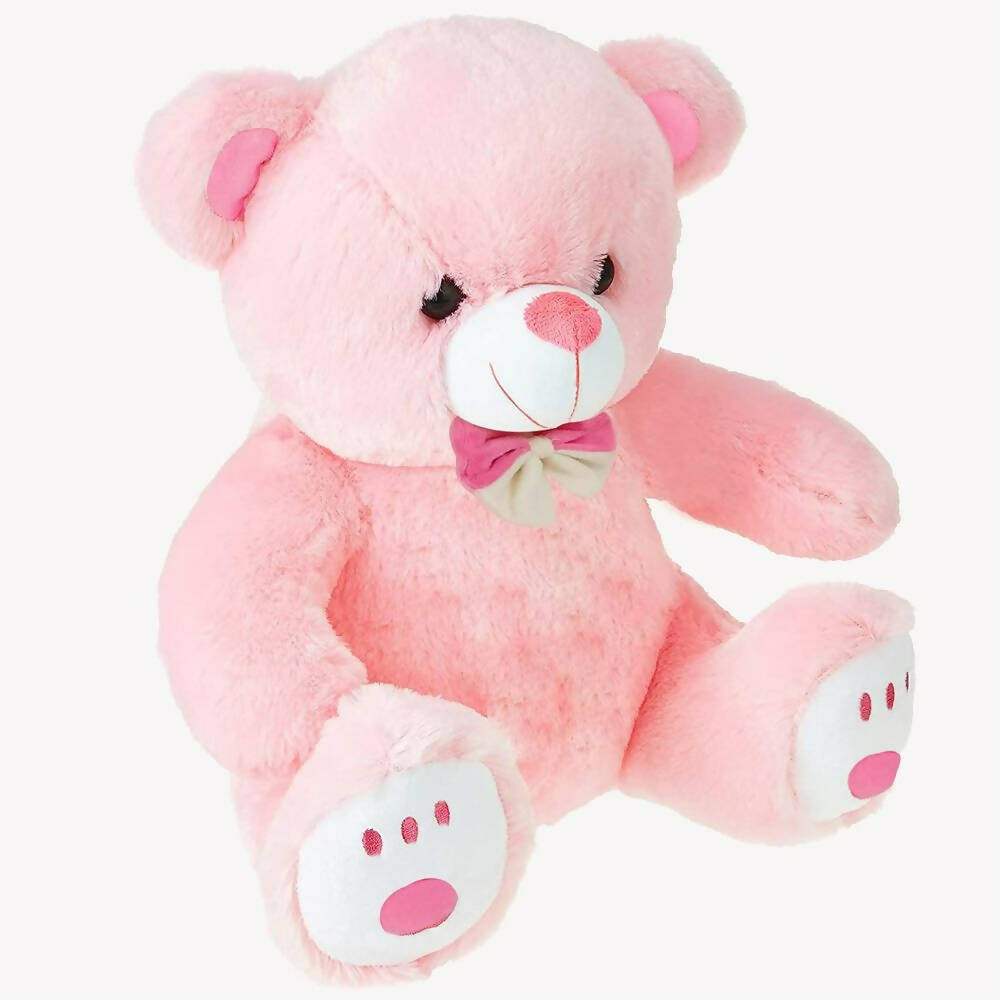 Webby Plush Cute Sitting Teddy Bear Soft Toys With Neck Bow And Foot Print, Pink  Grab2Buy Generic Grab2Buy