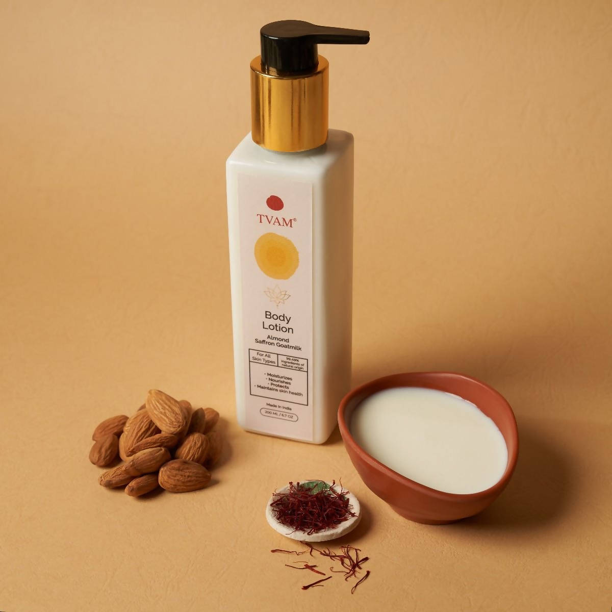 Tvam Almond Saffron Goats Milk Body Lotion  Grab2Buy Tvam Naturals Grab2Buy