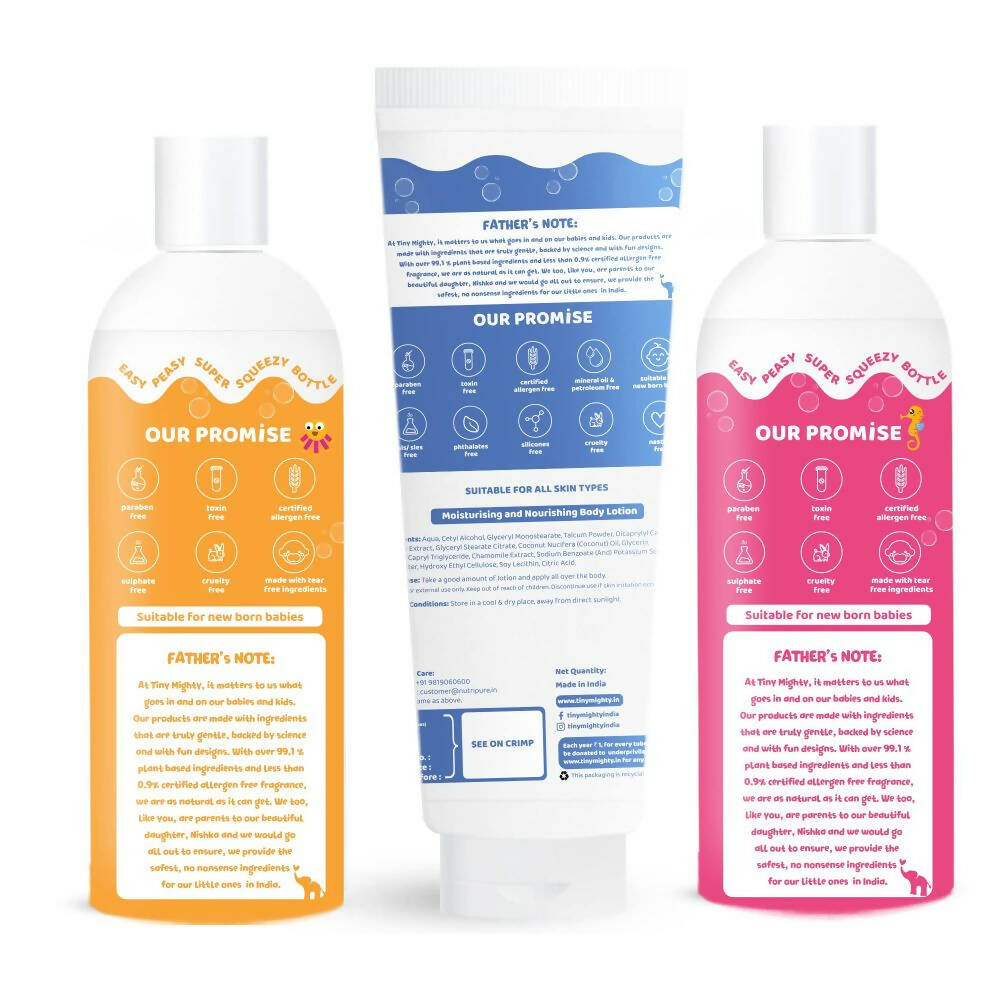 Tiny Mighty Baby Body Wash, Lotion & Shampoo Combo For Sensitive Skin of Kids  Grab2Buy Tiny Mighty Grab2Buy