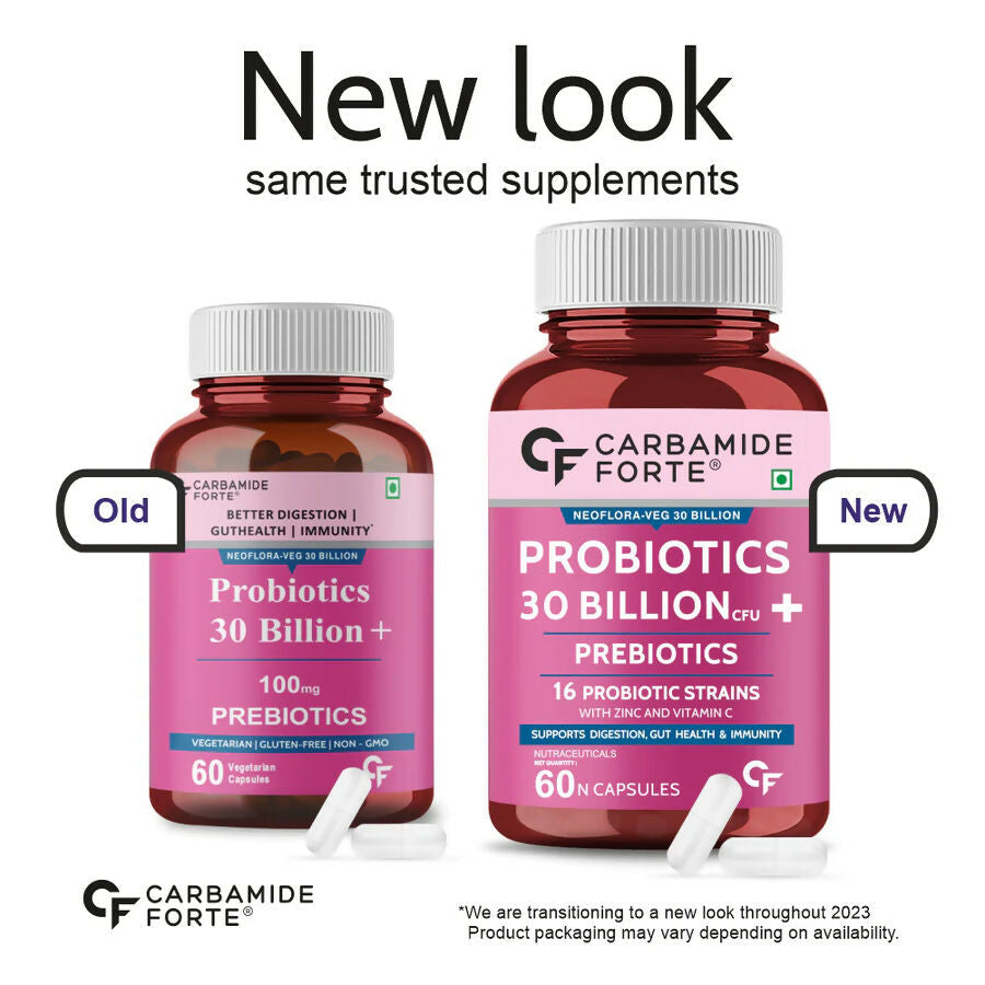 Carbamide Forte Probiotics Supplement 30 Billion Veg Capsules - Grab2buy