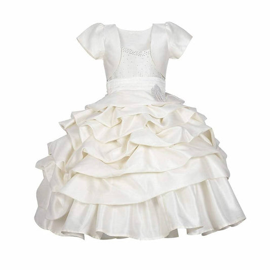Asmaani Baby Girl's Off-white Colour Satin A-Line Maxi Full Length Dress (AS-DRESS_22116) - Grab2buy