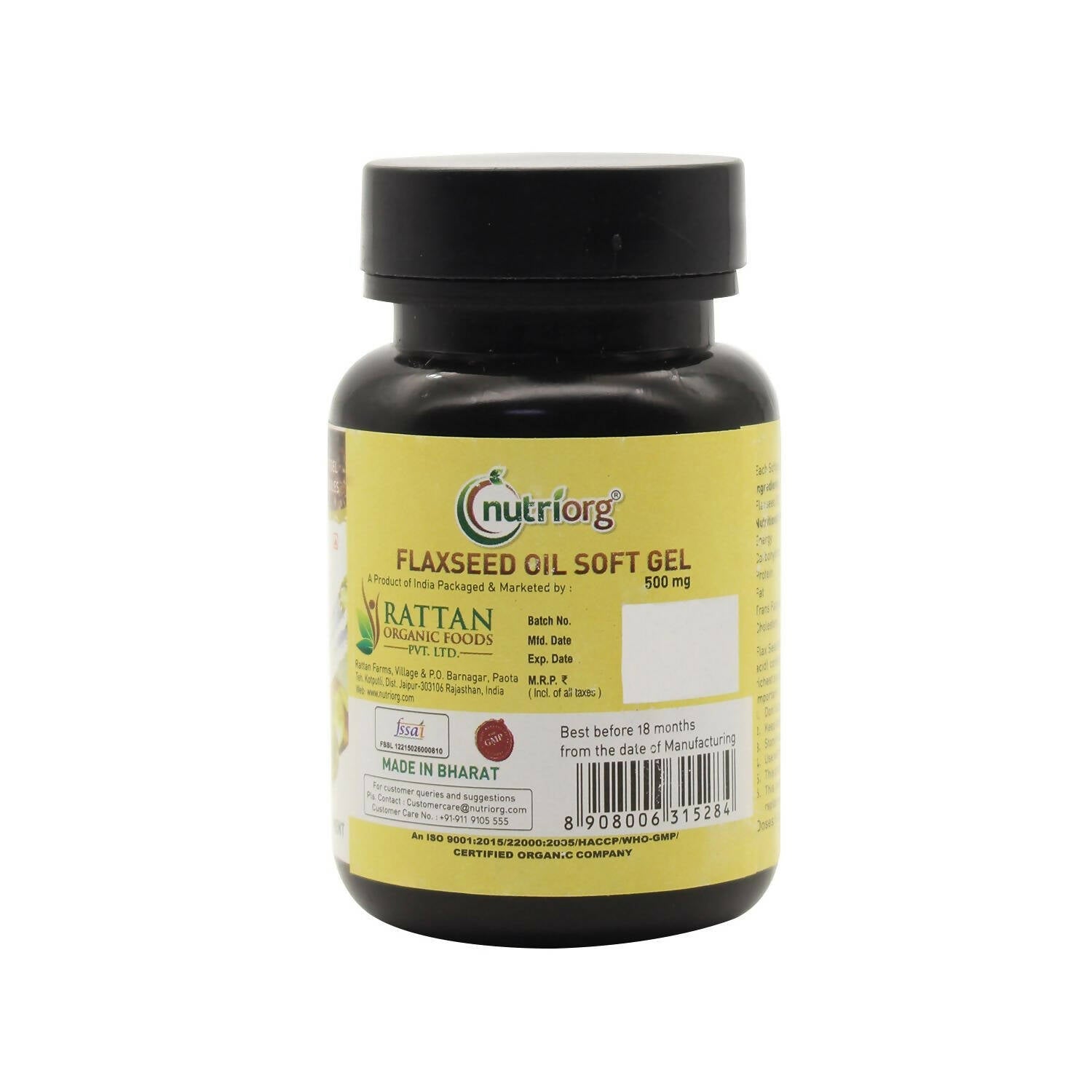 Nutriorg Flaxseed Oil Soft Gel Capsules - Grab2buy