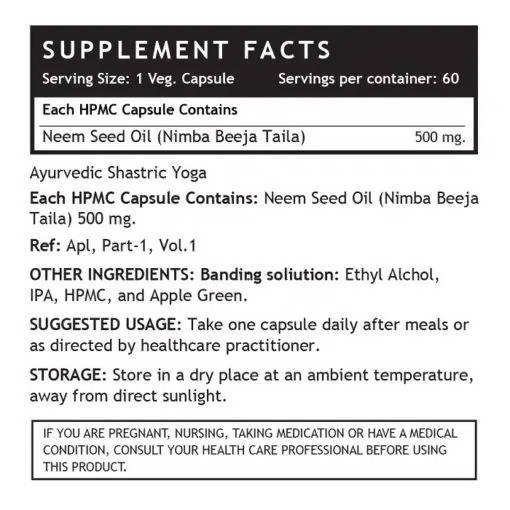 Inlife Neem Seed Oil Capsules 