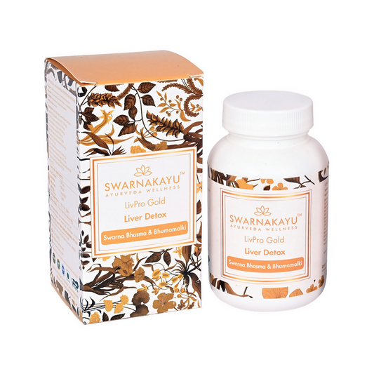 Swarnakayu LiverPro Gold Liver Detox Tablets With Swarna Bhasma & Bhumamalki 