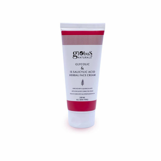 Globus Naturals Glycolic & 1% Salicylic Acid Herbal Anti Acne Face Cream - Grab2buy