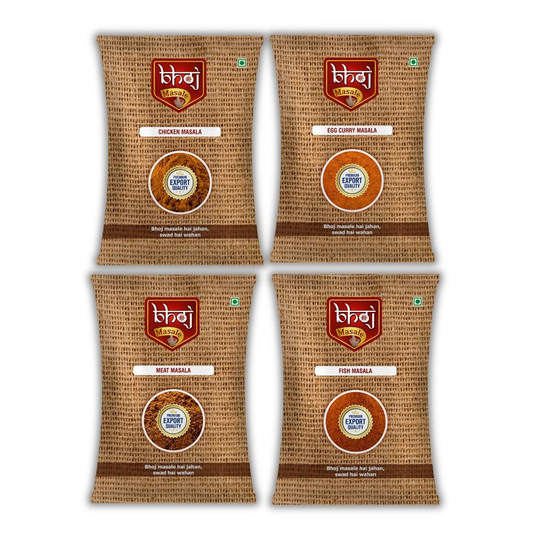 Bhoj Masale Fish Curry, Egg Curry, Meat And Chicken Masala Powder Combo Pack