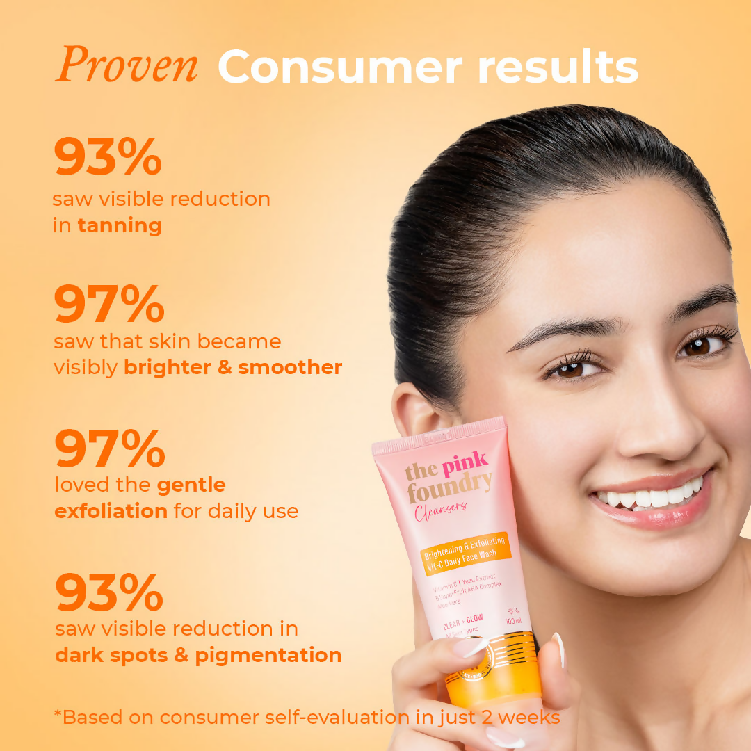The Pink Foundry Brightening & Exfoliating Vit C Daily Face Wash  Grab2Buy The Pink Foundry Grab2Buy