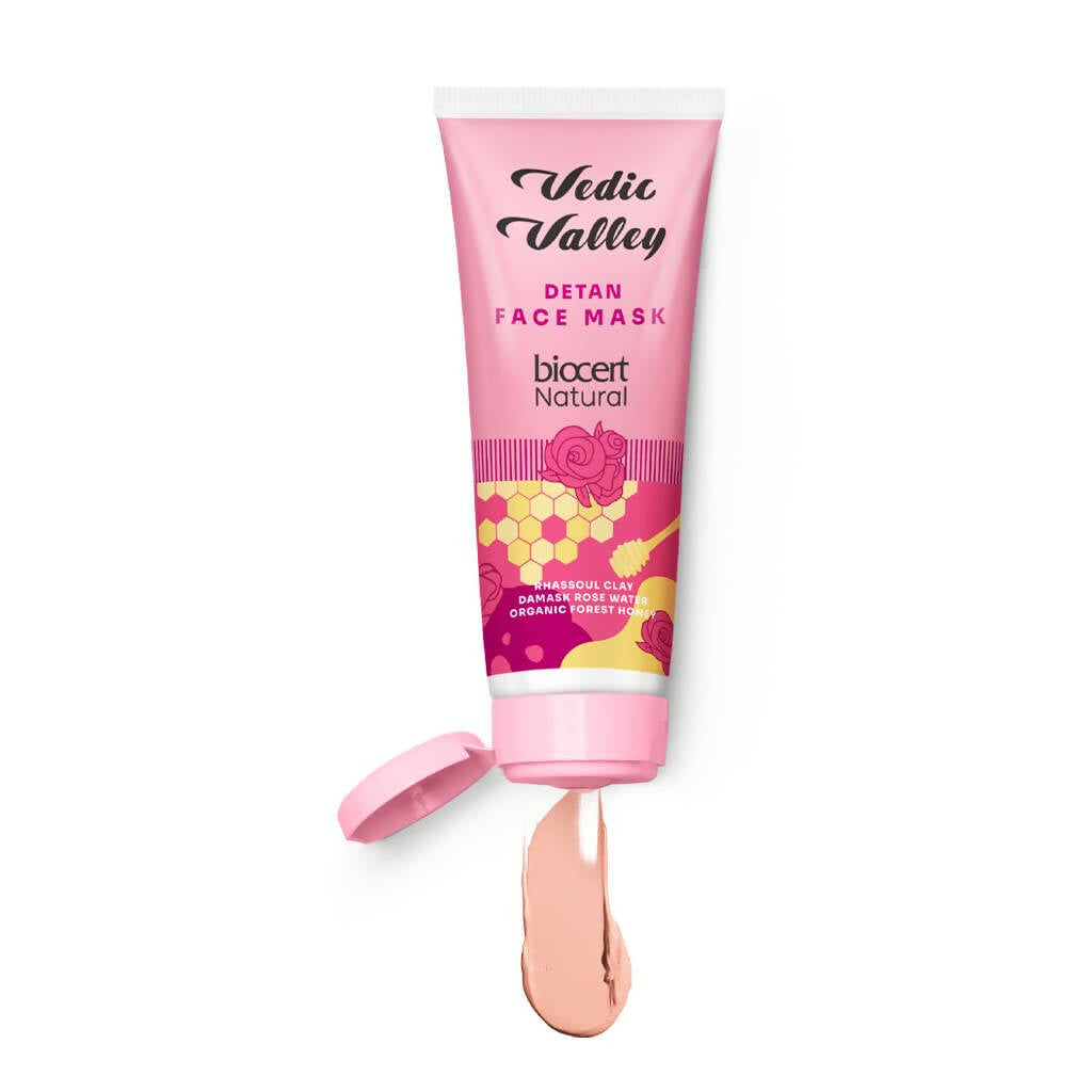Vedic Valley Detan Face Mask With Rhassoul Clay & Damask Rose Water  Grab2Buy Vedic Valley Grab2Buy