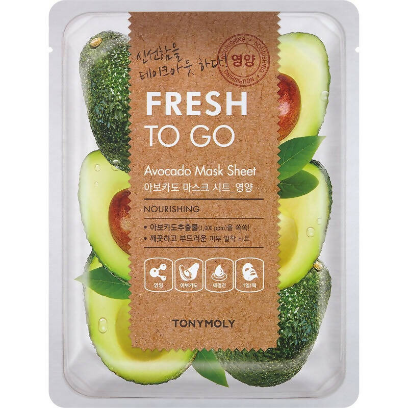 Tonymoly Fresh To Go Avocado Mask Sheet Nourishing - Korean Skincare 