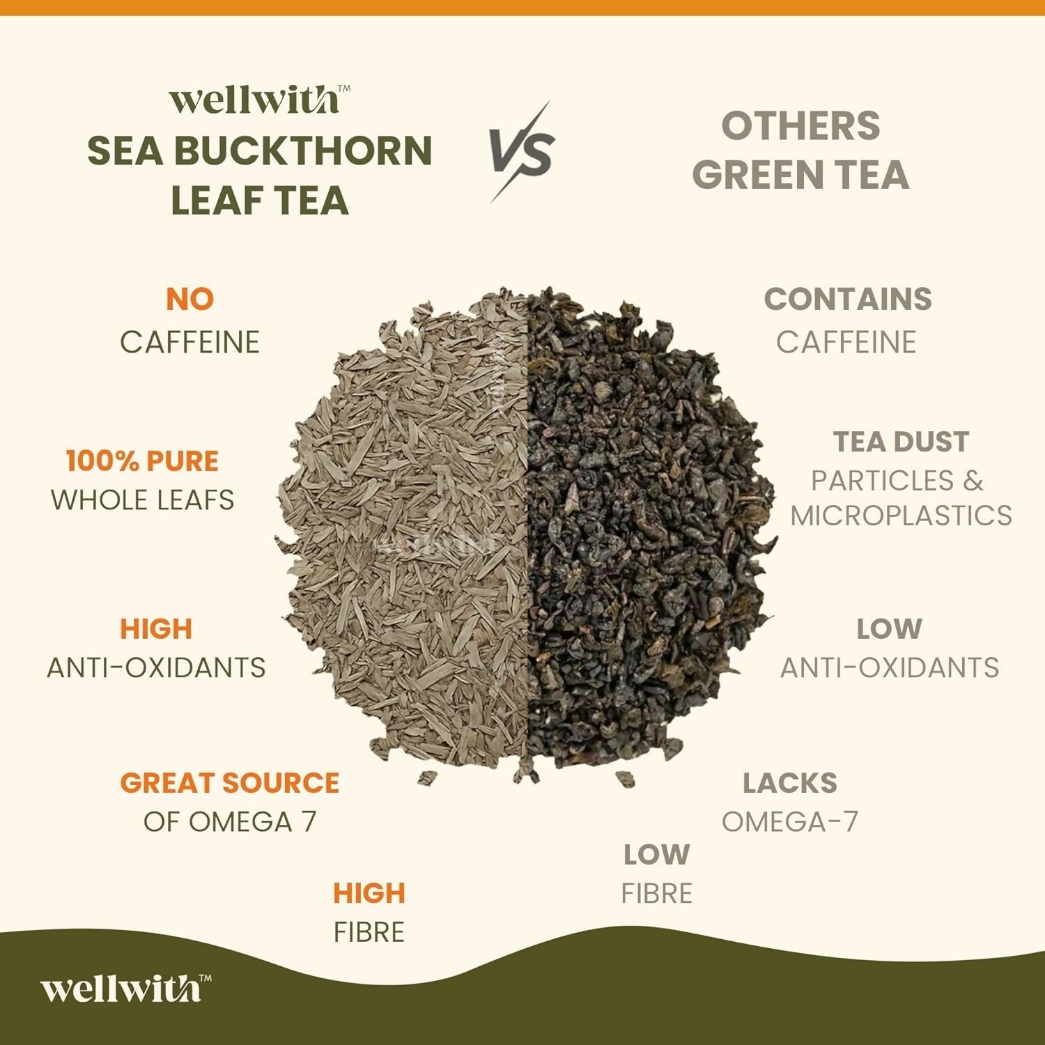 Wellwith Sea Buckthorn Raw Leaves Tea - Himalayan Herbal Leaf Tea  Grab2Buy Wellwith Grab2Buy