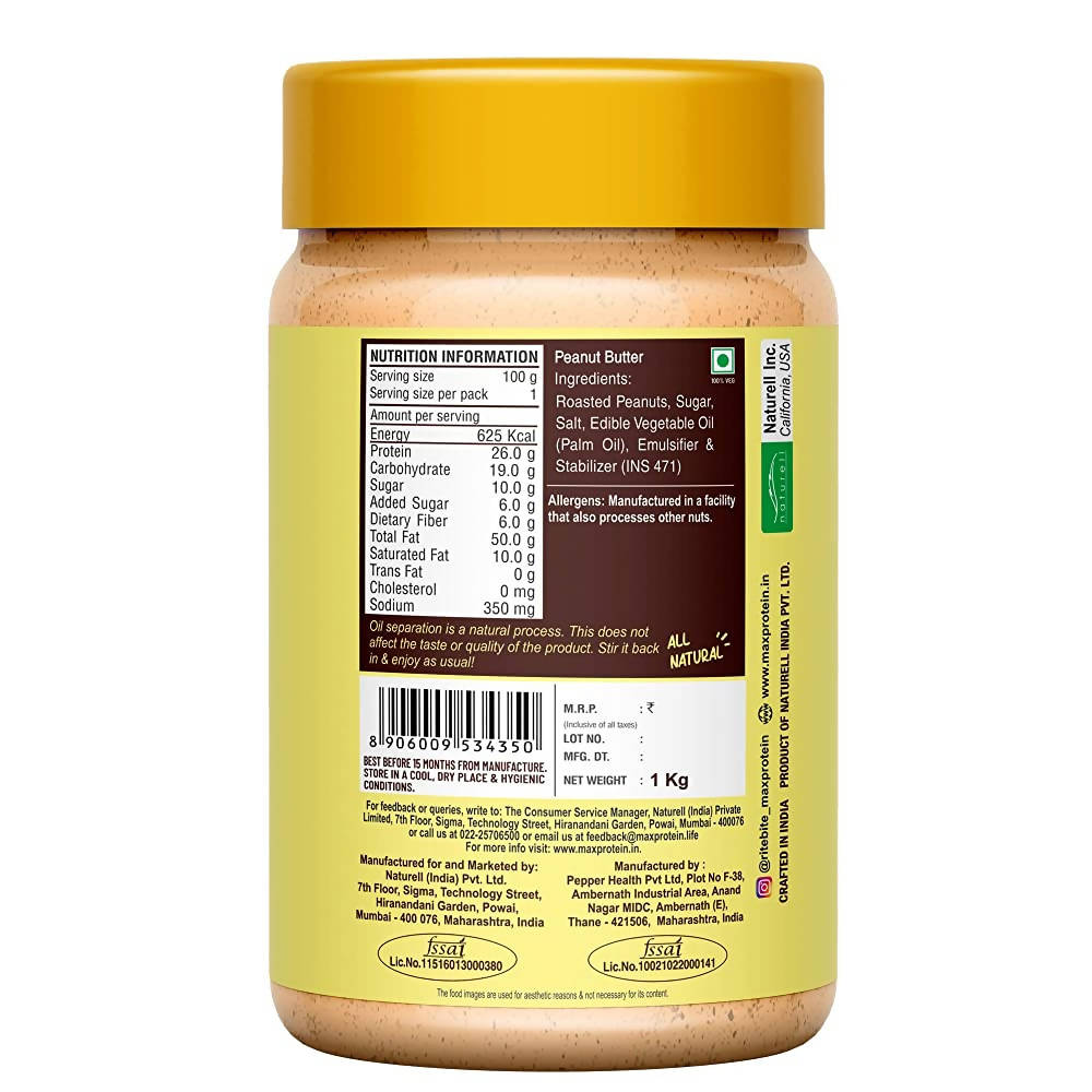RiteBite Max Protein Classic Creamy Peanut Butter - Grab2buy