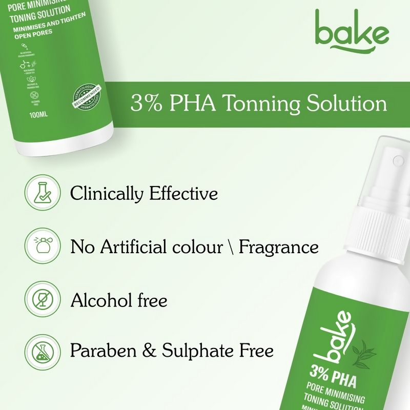 Bake 3% Pha Pore Minimising Toner With Gluconolactone & Niacinamide For Open Pores & Acne  Grab2Buy Bake Grab2Buy
