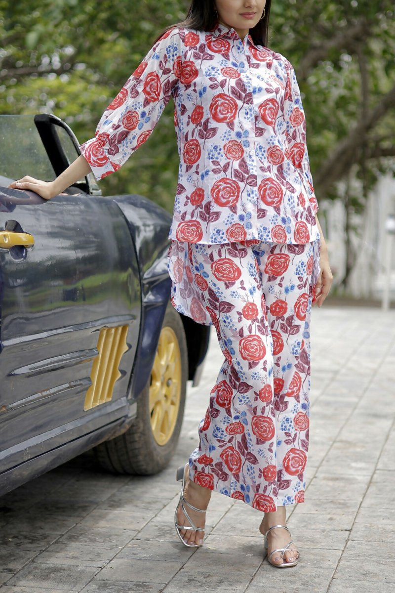 Aayaa Pure Muslin printed Multi Co-Ord Set - Multi Color 
