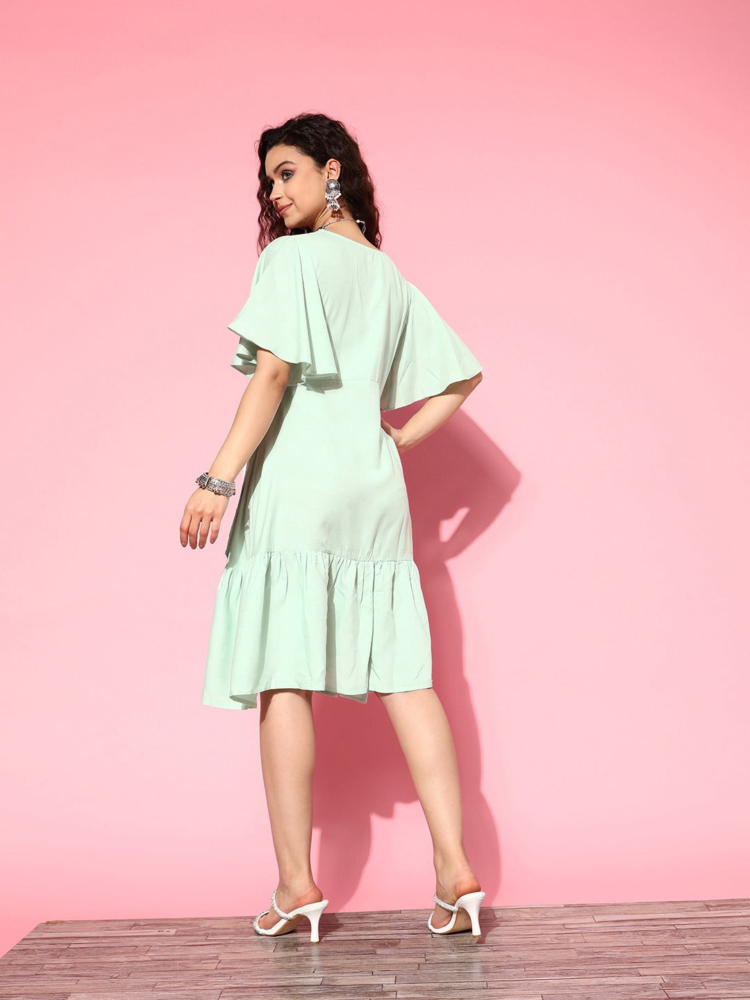 Yufta Embroidered Tiered Wrap Dress  Grab2Buy Yufta Grab2Buy