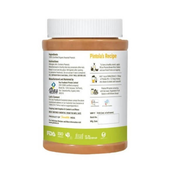 Pintola Organic Crunchy Peanut Butter 