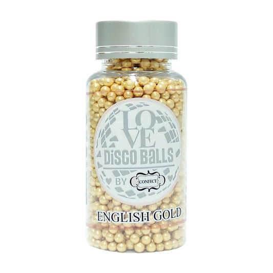 Confect English Gold Disco Balls Sprinkles 4 MM