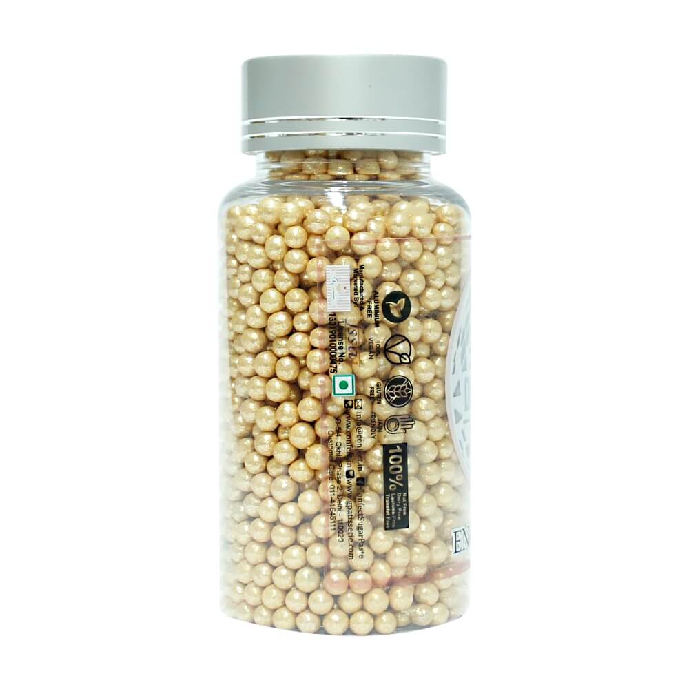 Confect English Gold Disco Balls Sprinkles 5 MM