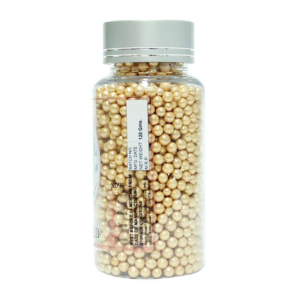 Confect English Gold Disco Balls Sprinkles 5 MM