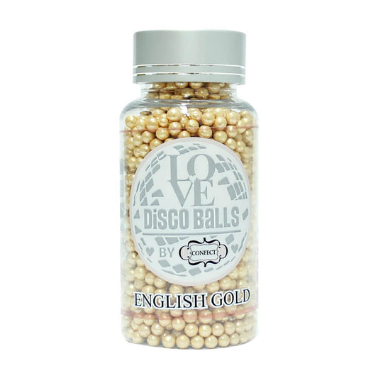 Confect English Gold Disco Balls Sprinkles 6 MM