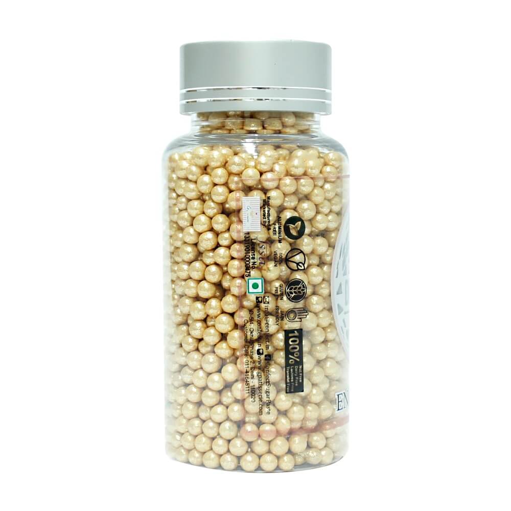 Confect English Gold Disco Balls Sprinkles 6 MM