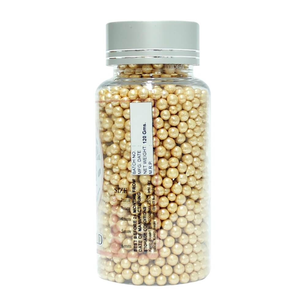Confect English Gold Disco Balls Sprinkles 6 MM