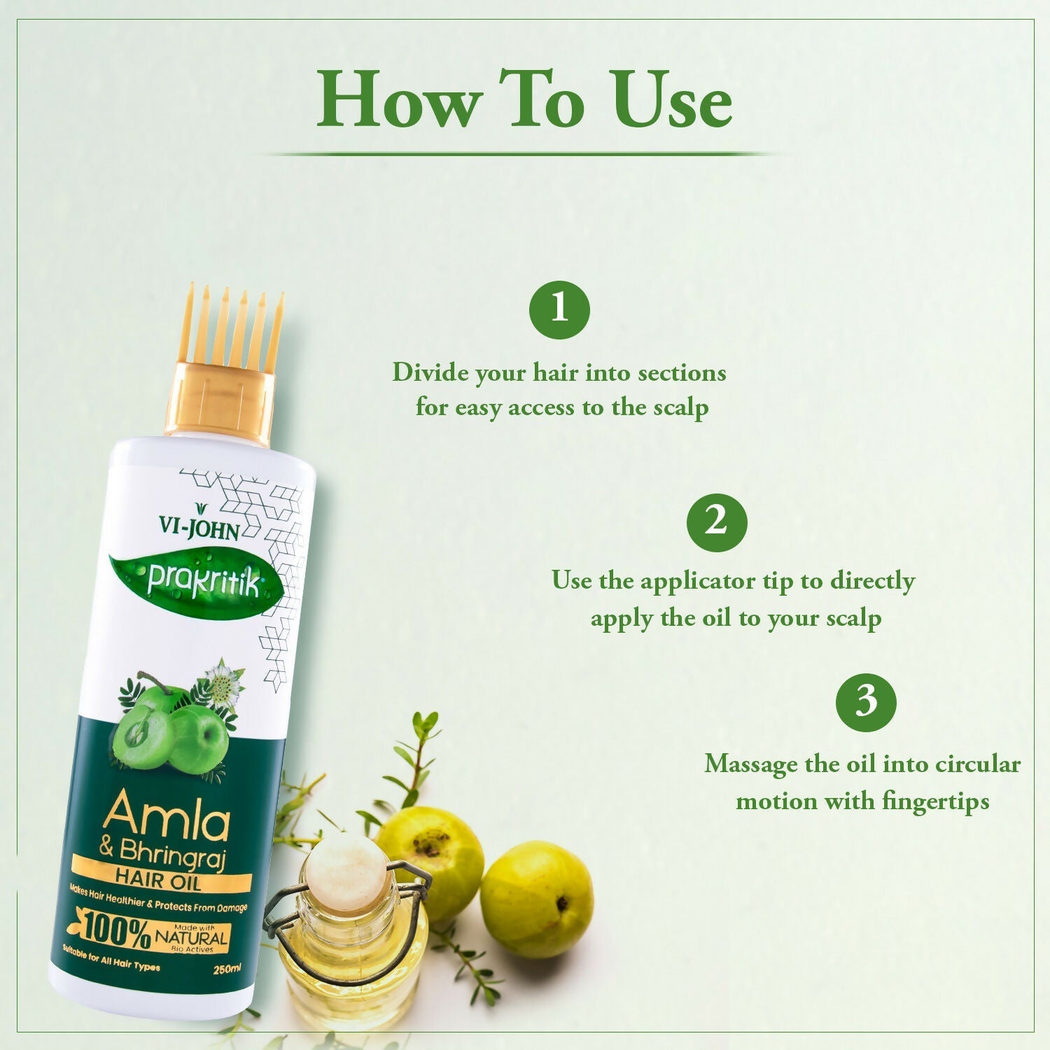 VI-JOHN Prakritik Amla & Bhringraj Hair Oil For premature greying, 100% Natural Bio-Actives  Grab2Buy VI-JOHN Grab2Buy