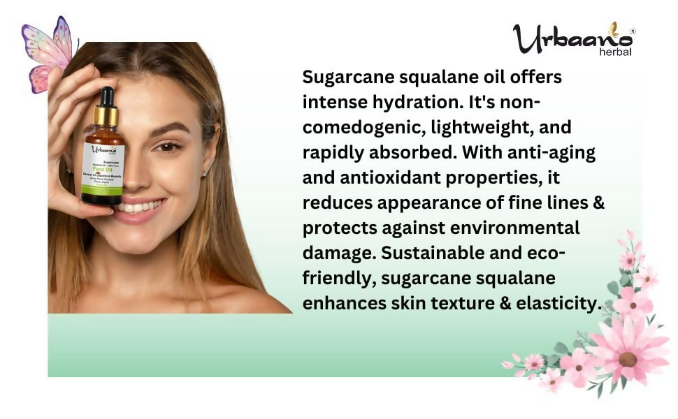 Urbaano Herbal Sugarcane Squalane Face Oil Serum  Grab2Buy Urbaano Herbal Grab2Buy