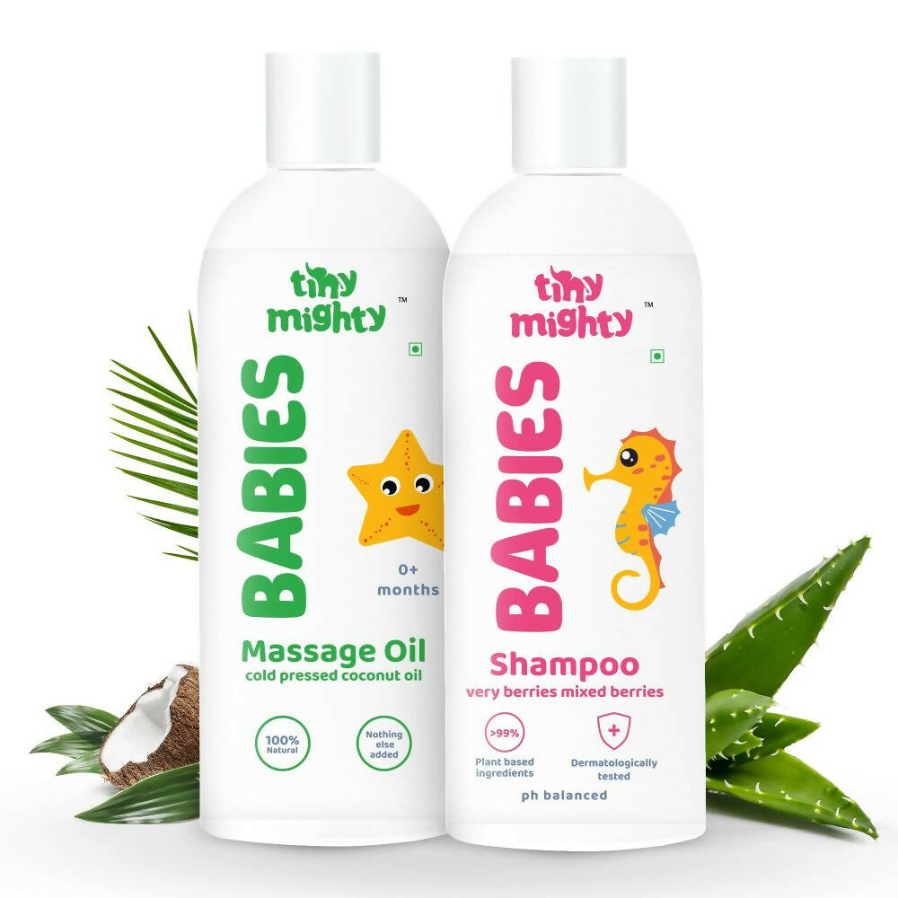 Tiny Mighty Baby Shampoo And Massage Oil Combo  Grab2Buy Tiny Mighty Grab2Buy