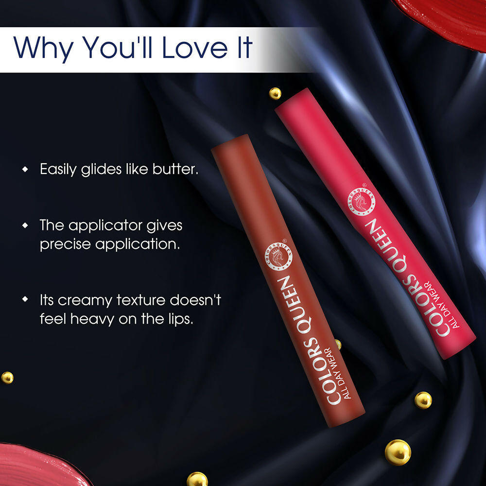 Colors Queen All Day Wear Liquid Lipstick - Retro Red 