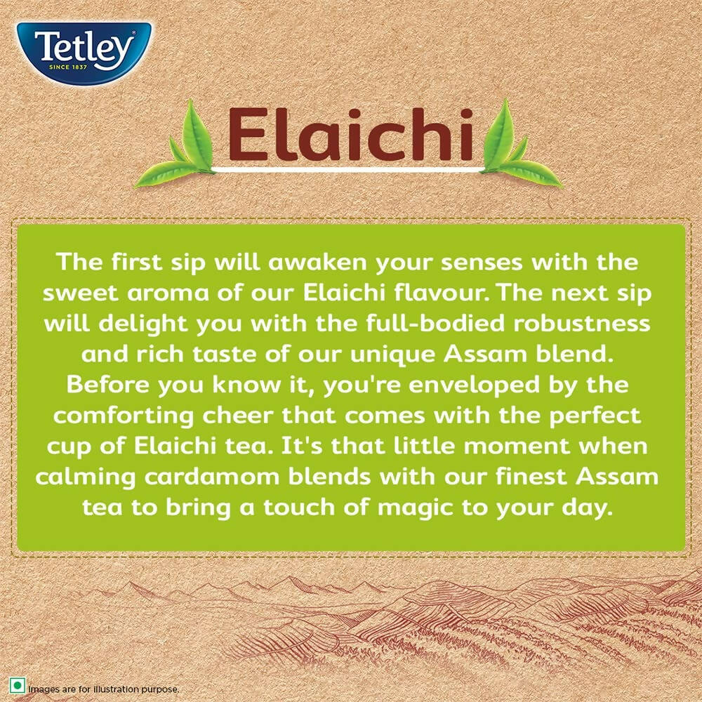 Tetley Elaichi Flavoured Chai - Black Tea, Every Sip Will Awaken Your Senses 