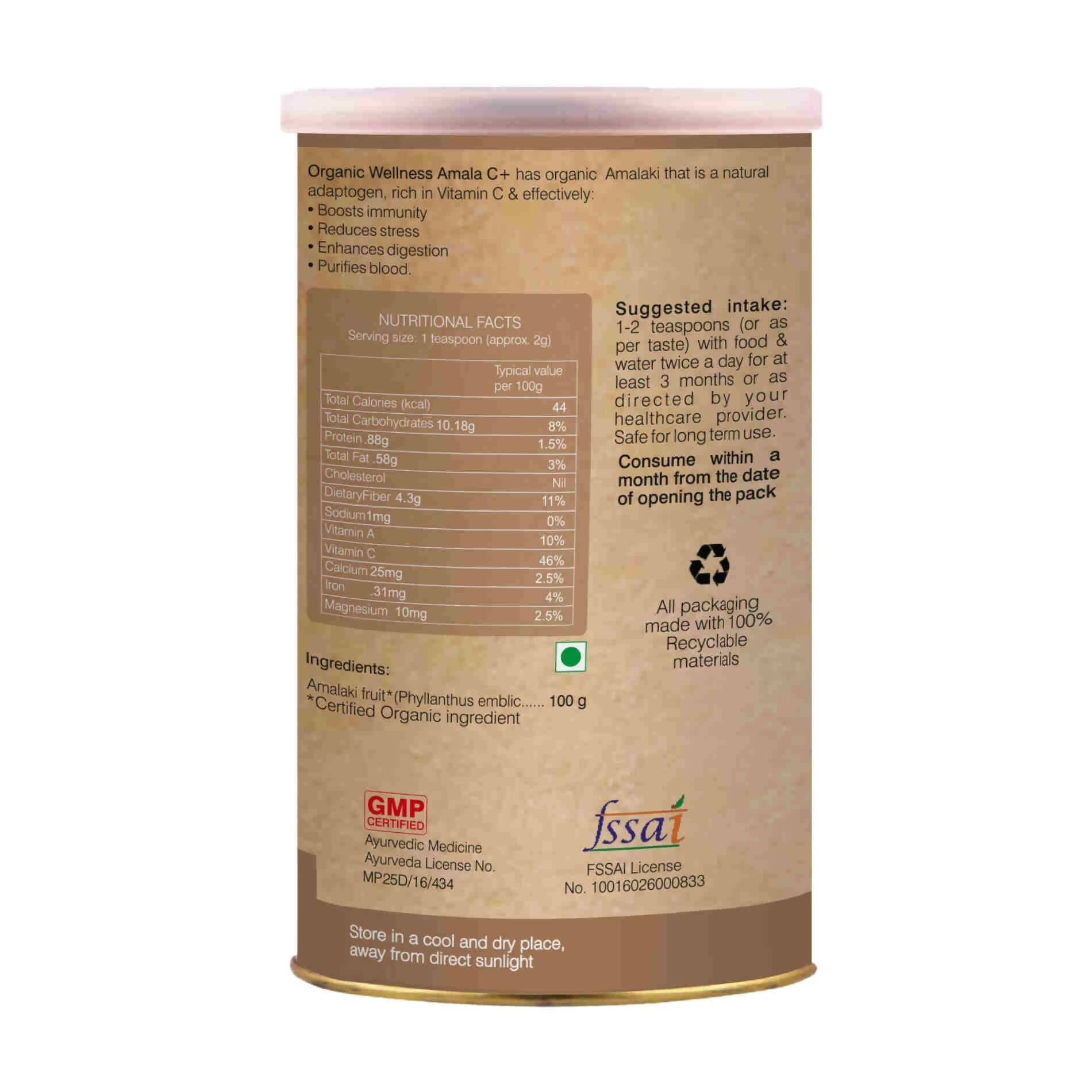 Organic Wellness Amla C+ Powder 