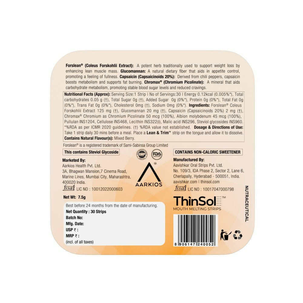 HealthAid Lean & Tirm ThiSolves Oral Strips - Grab2buy